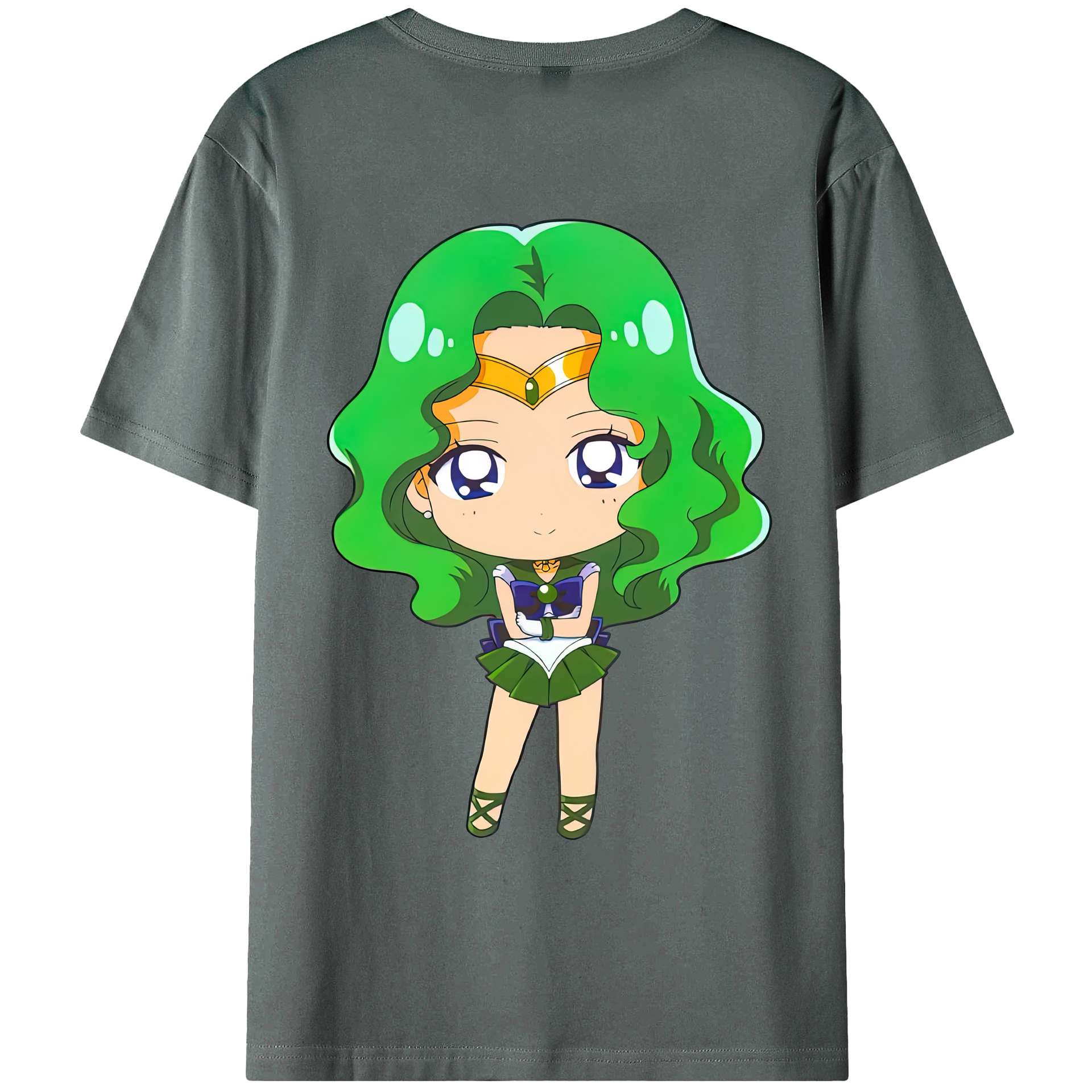 （画像用） 美少女戦士セーラームーン 海王 みちる（かいおう みちる） Sailor Moon Kaiou Michiru 綿100％ メンズ半袖Tシャツ（バックプリント） 通気性